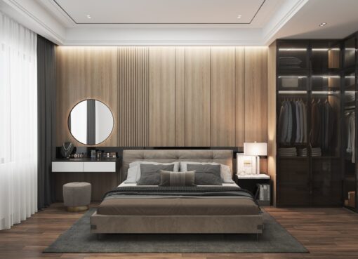 Combo Nội Thất Phòng Ngủ Hiện Đại Có Đèn Led Sang Trọng