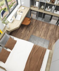 Combo Nội Thất Phòng Ngủ Phong Cách Hiện Đại Màu Trắng Xám