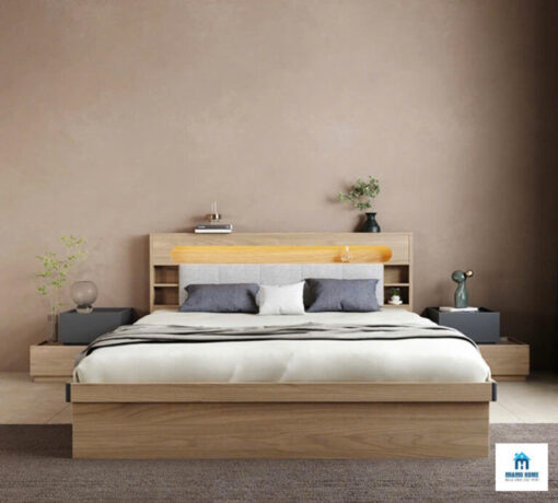 Giường Ngủ Bằng Gỗ Công Nghiệp Cao Cấp Phủ Melamine Cao Cấp MM 9256 - Hình ảnh 2