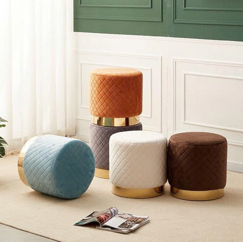 Ghế Đôn Tròn Trám Chân Mạ PVD_5