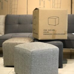 ghế đôn vuông màu xám nhập khẩu_2