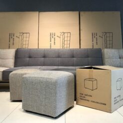 ghế đôn vuông màu xám nhập khẩu_3